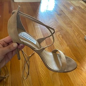 Steve Madden Nude Tie Up Heels